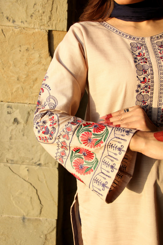 DESERTBLUE EMBROIDERED KHADDAR SUIT (2-PIECE)