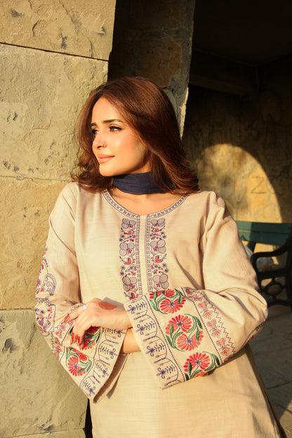 DESERTBLUE EMBROIDERED KHADDAR SUIT (2-PIECE)