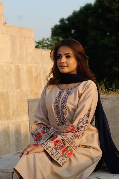DESERTBLUE EMBROIDERED KHADDAR SUIT (2-PIECE)